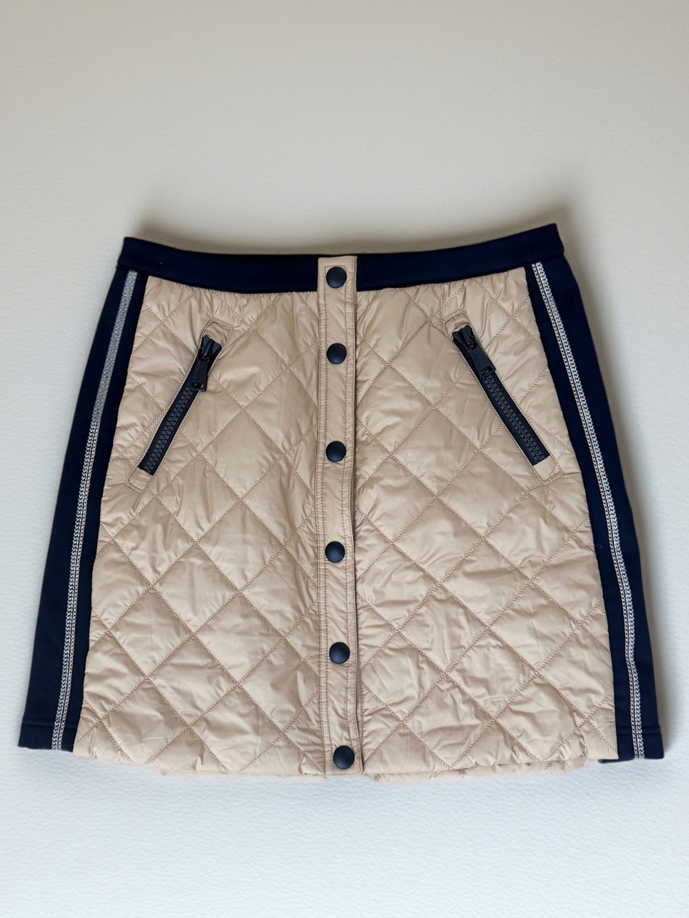 Alp N Rock Valentina Quilted Puffer Skirt Apres Ski Quiet Luxury Beige S